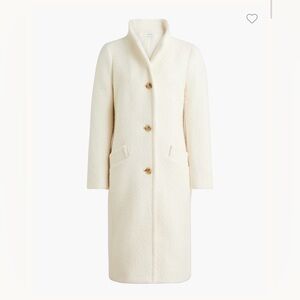 J.Crew Cream Boucle Style Coat Size 14 Classic